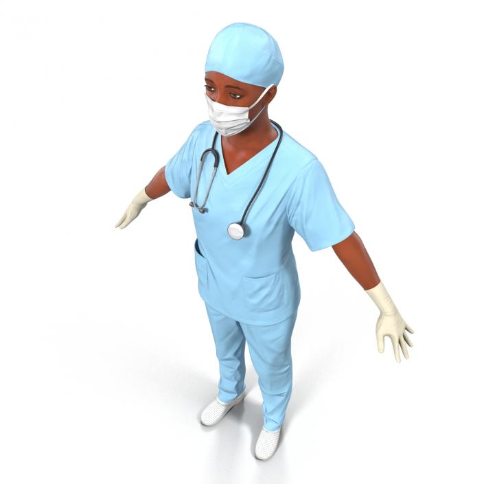 3D Female Surgeon African American