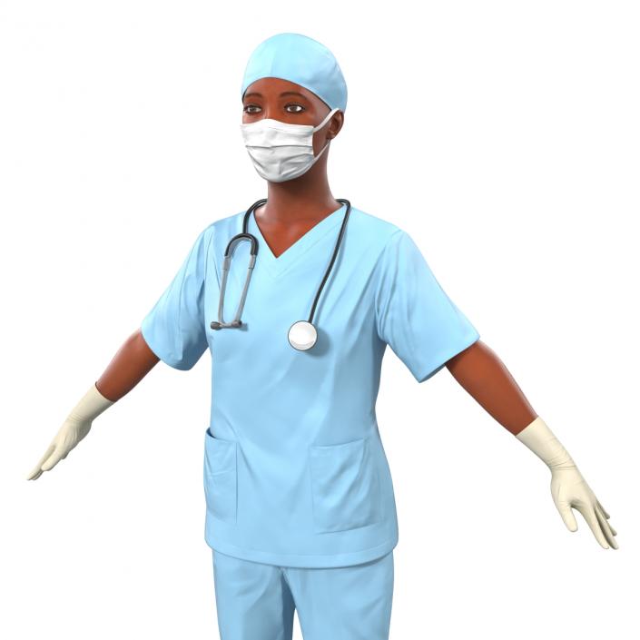 3D Female Surgeon African American