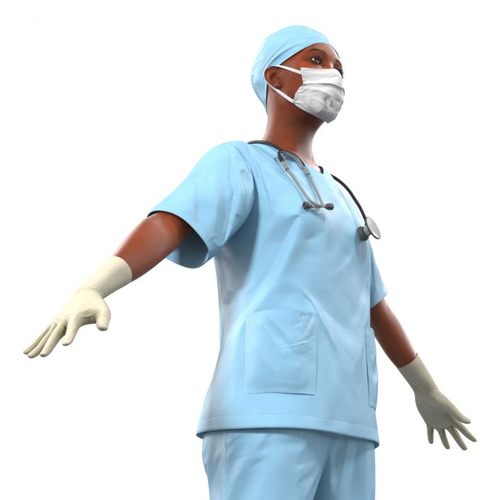 3D Female Surgeon African American