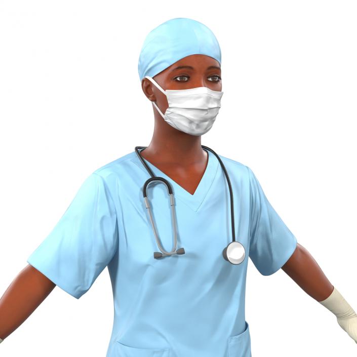 3D Female Surgeon African American