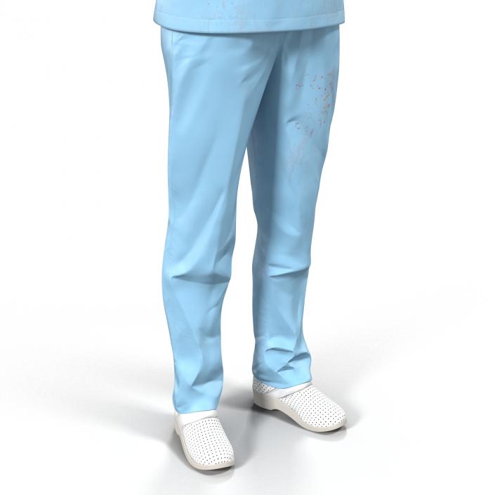 Female Surgeon African American 2 with Blood 3D model