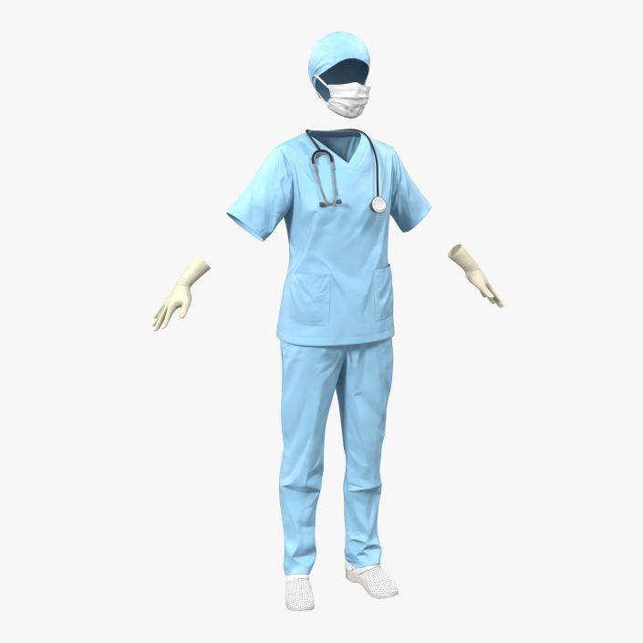 3D Female Surgeon Dress 10 model