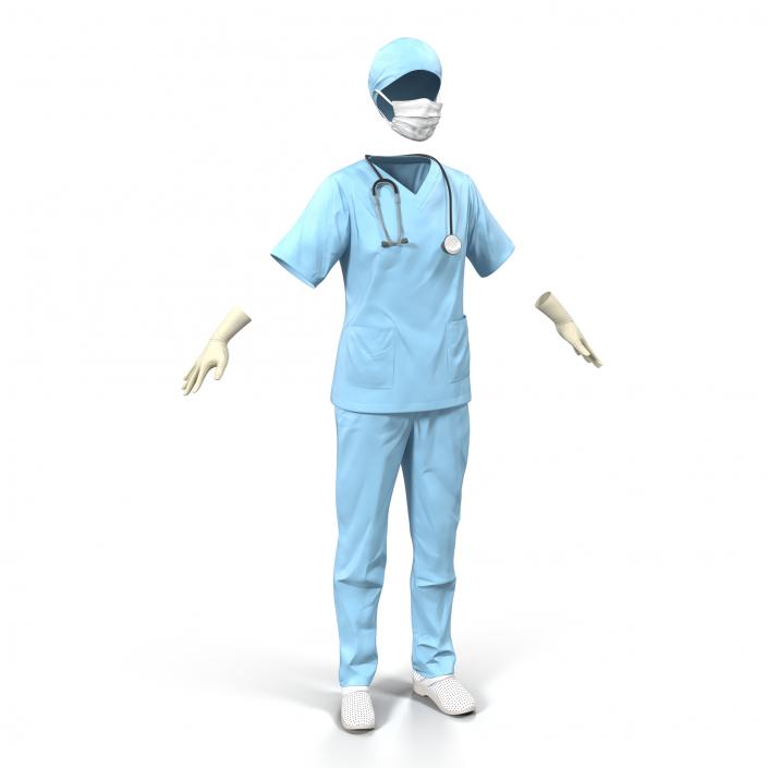 3D Female Surgeon Dress 10 model