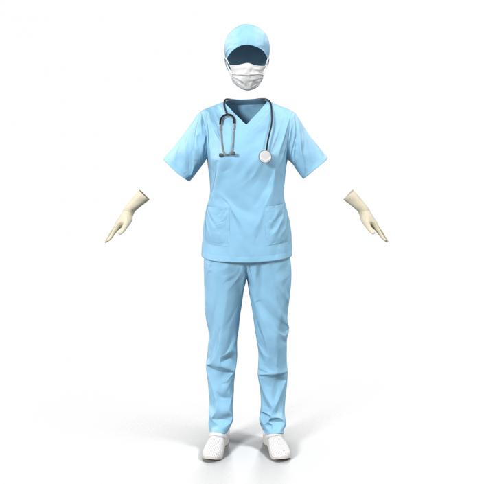 3D Female Surgeon Dress 10 model