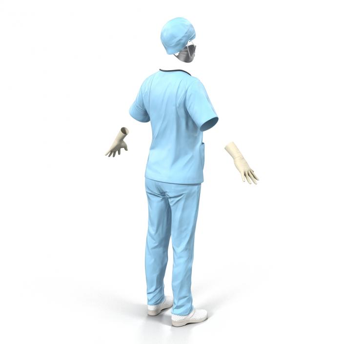 3D Female Surgeon Dress 10 model