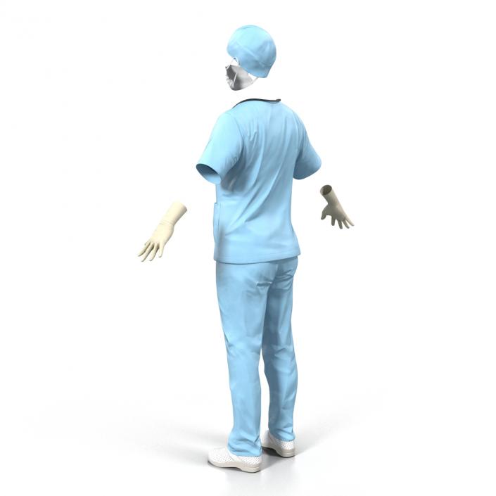 3D Female Surgeon Dress 10 model