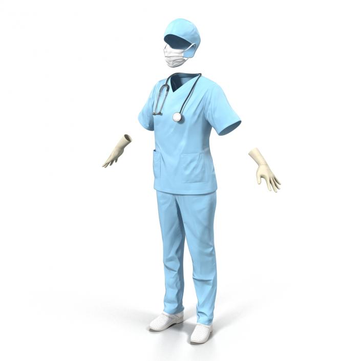 3D Female Surgeon Dress 10 model