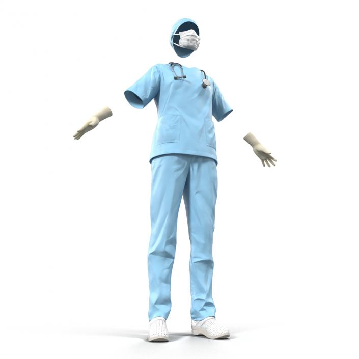 3D Female Surgeon Dress 10 model