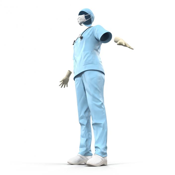 3D Female Surgeon Dress 10 model