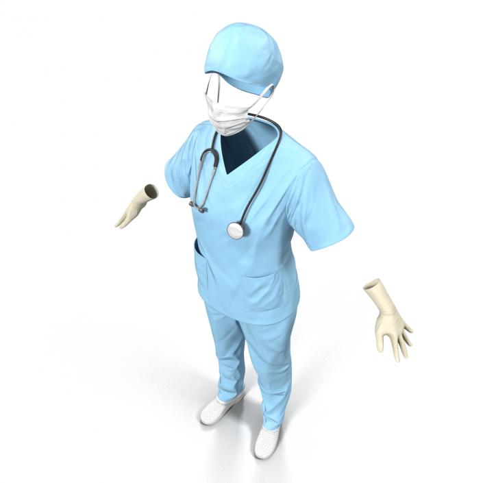 3D Female Surgeon Dress 10 model