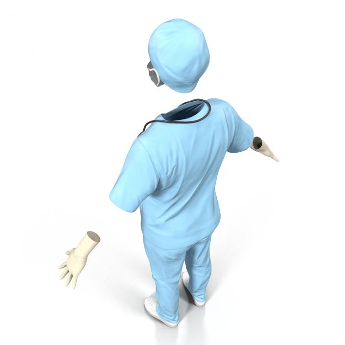 3D Female Surgeon Dress 10 model