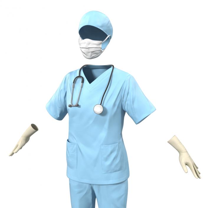 3D Female Surgeon Dress 10 model