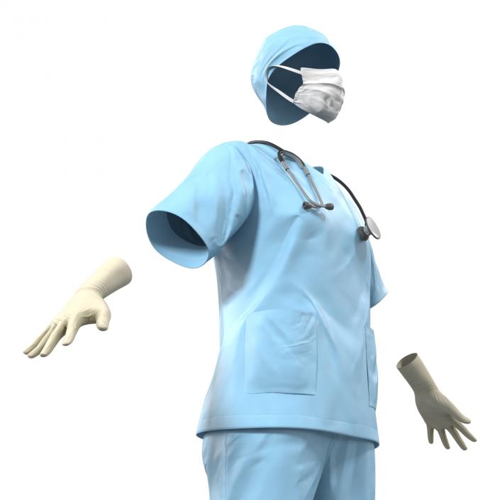 3D Female Surgeon Dress 10 model