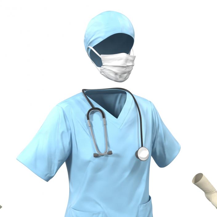 3D Female Surgeon Dress 10 model