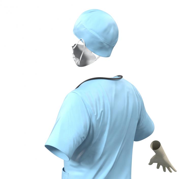 3D Female Surgeon Dress 10 model