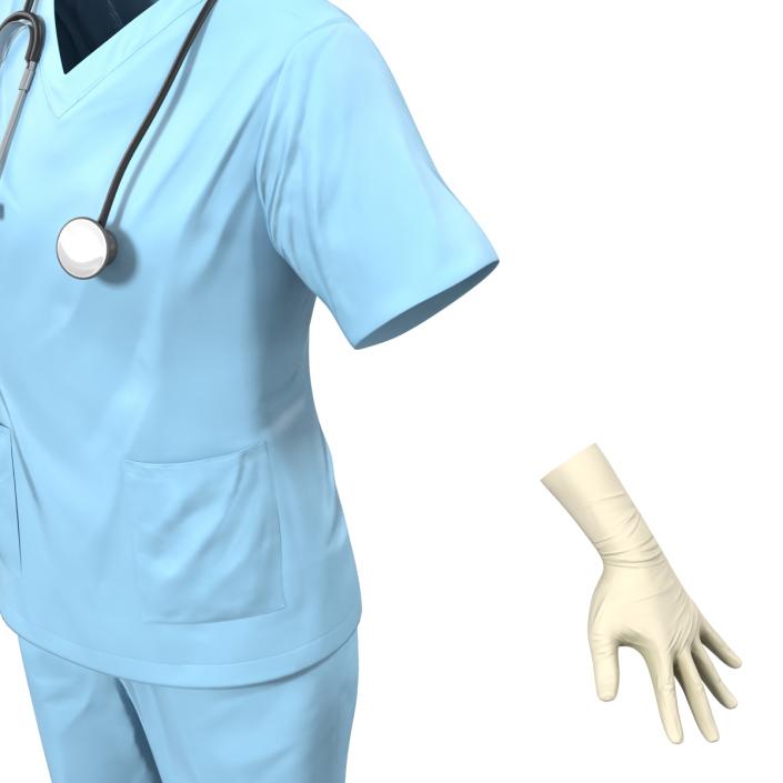 3D Female Surgeon Dress 10 model