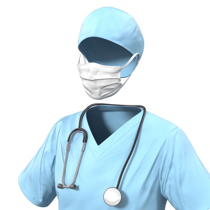 3D Female Surgeon Dress 10 model