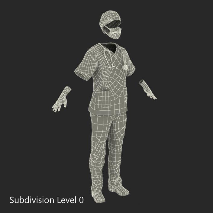 3D Female Surgeon Dress 10 model