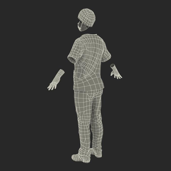 3D Female Surgeon Dress 10 model