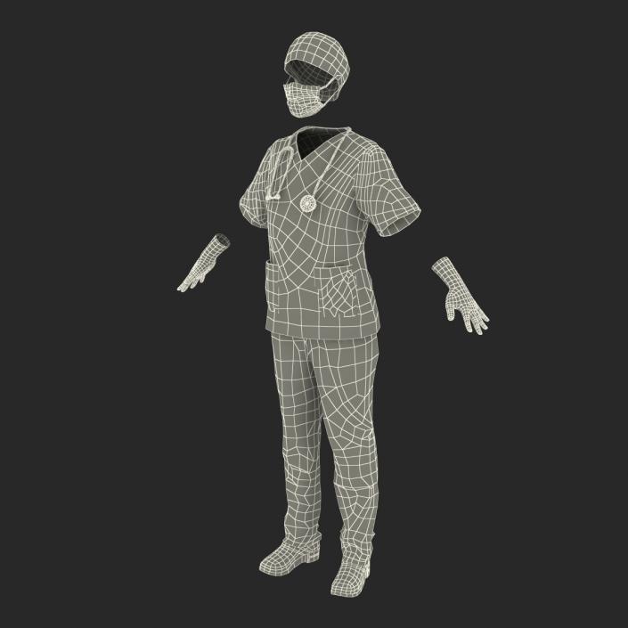 3D Female Surgeon Dress 10 model