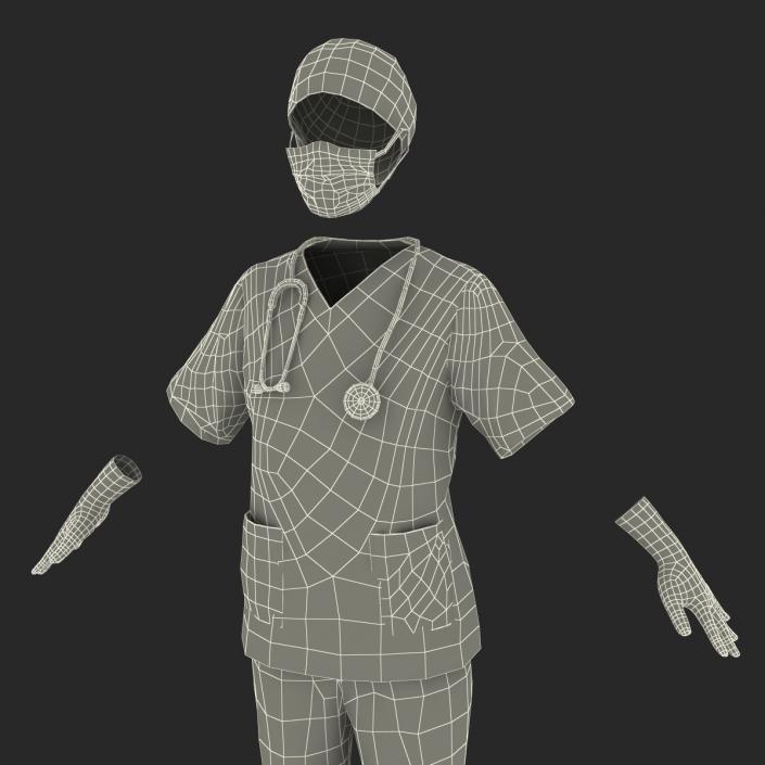 3D Female Surgeon Dress 10 model