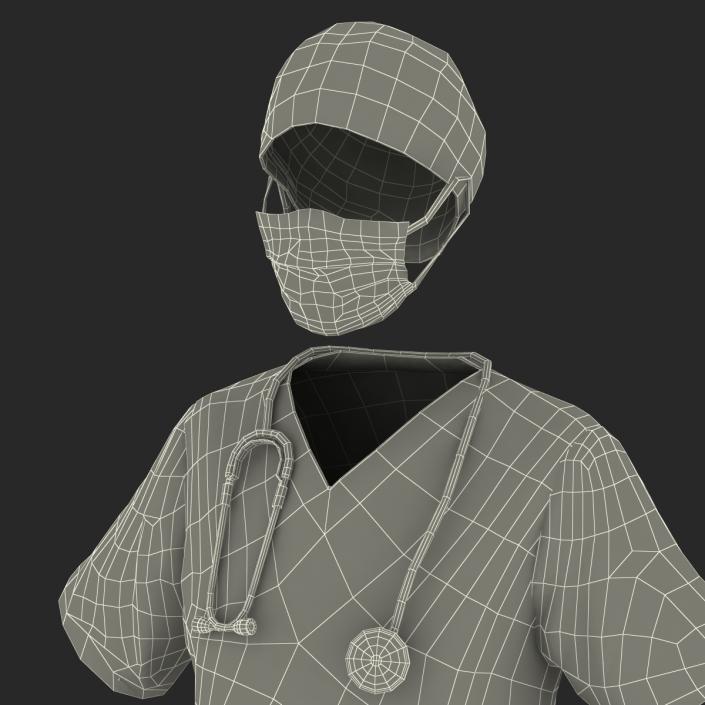 3D Female Surgeon Dress 10 model