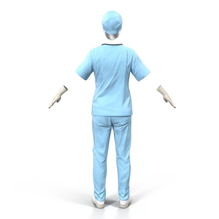 Female Surgeon Dress 10 with Blood 3D model