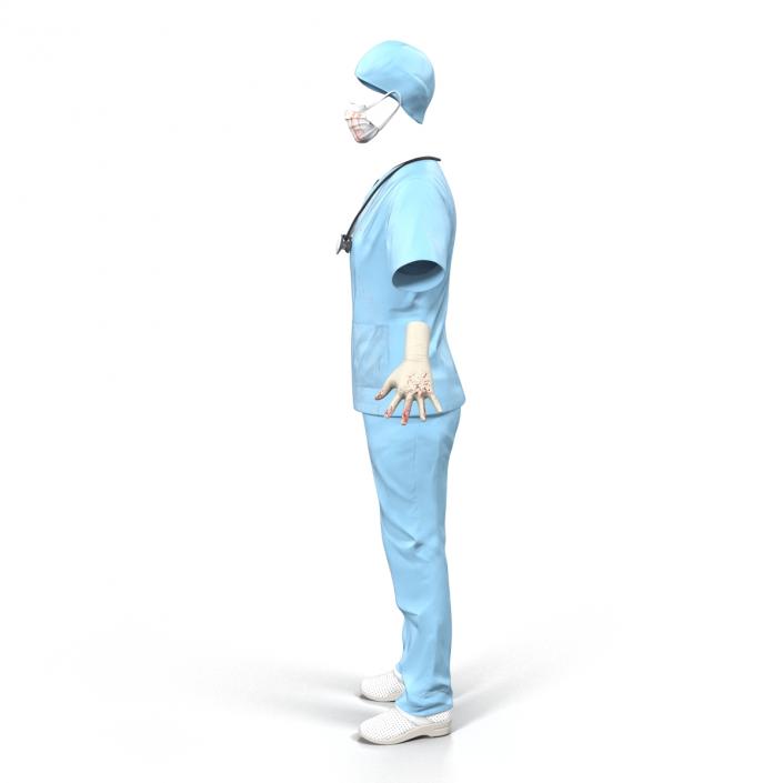 Female Surgeon Dress 10 with Blood 3D model