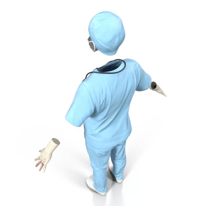 Female Surgeon Dress 10 with Blood 3D model