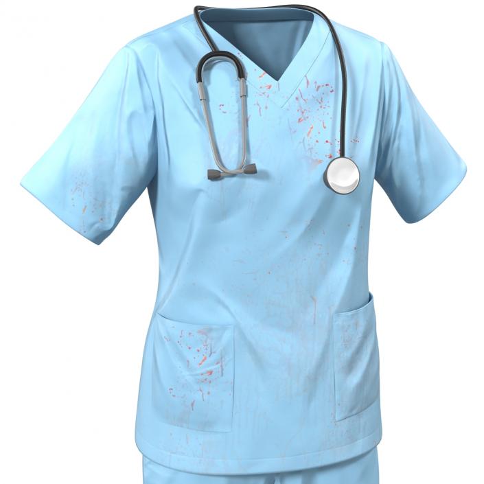 Female Surgeon Dress 10 with Blood 3D model