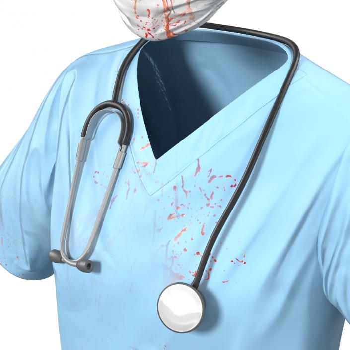 Female Surgeon Dress 10 with Blood 3D model