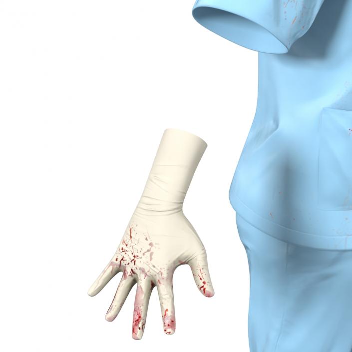 Female Surgeon Dress 10 with Blood 3D model