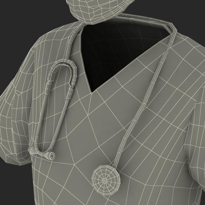 Female Surgeon Dress 10 with Blood 3D model