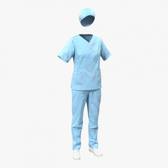 Female Surgeon Dress 11 with Blood 3D model