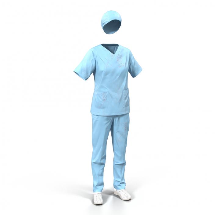 Female Surgeon Dress 11 with Blood 3D model