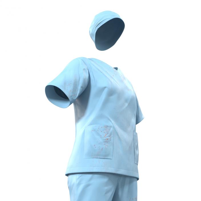 Female Surgeon Dress 11 with Blood 3D model