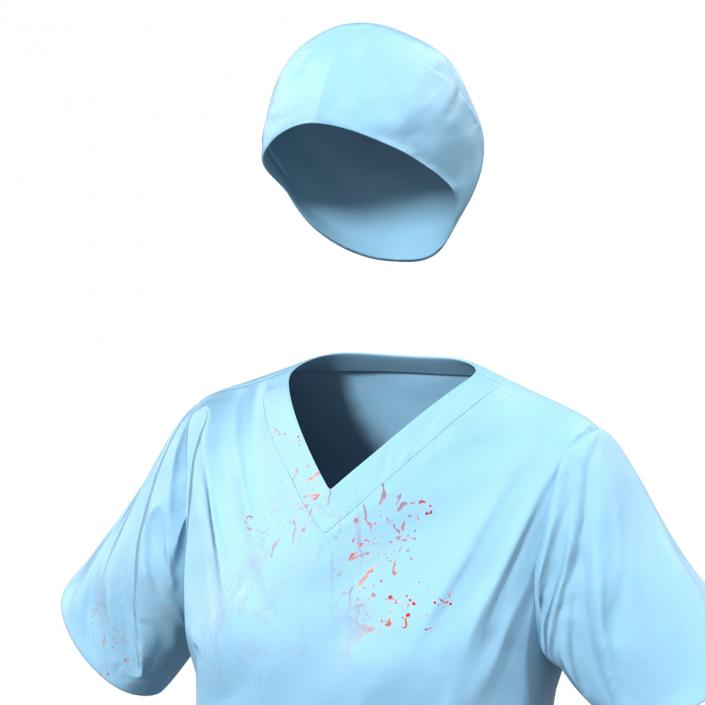 Female Surgeon Dress 11 with Blood 3D model