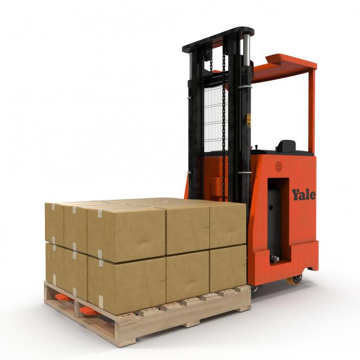 Rider Stacker Red and Pallet 3D Models Set 3D