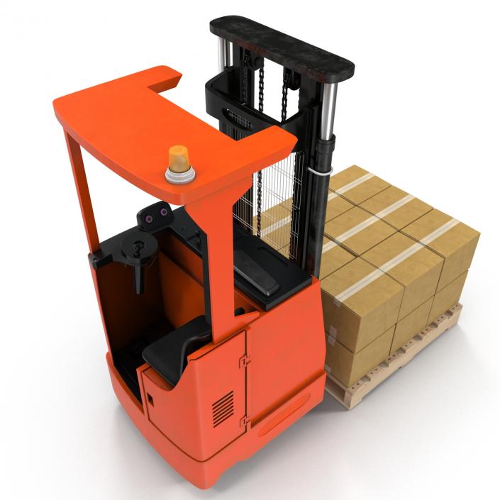 Rider Stacker Red and Pallet 3D Models Set 3D