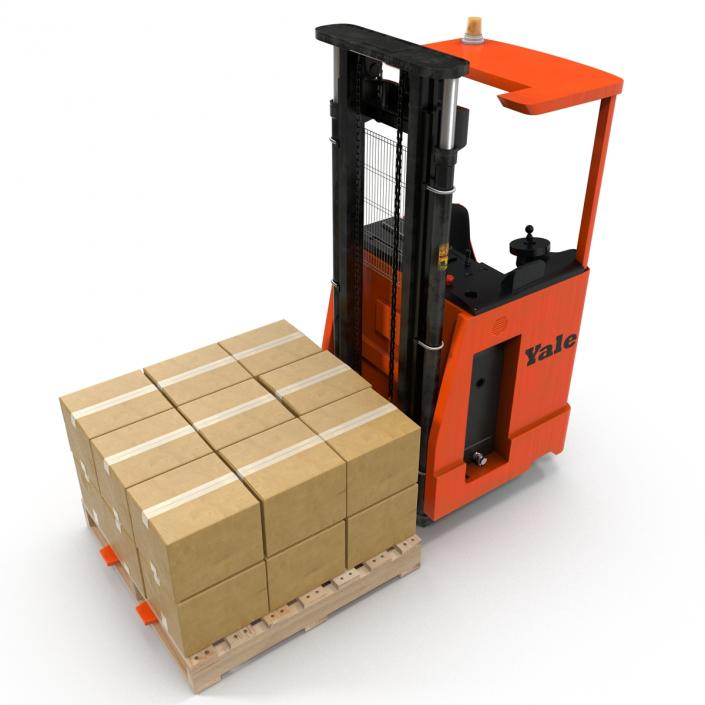 Rider Stacker Red and Pallet 3D Models Set 3D