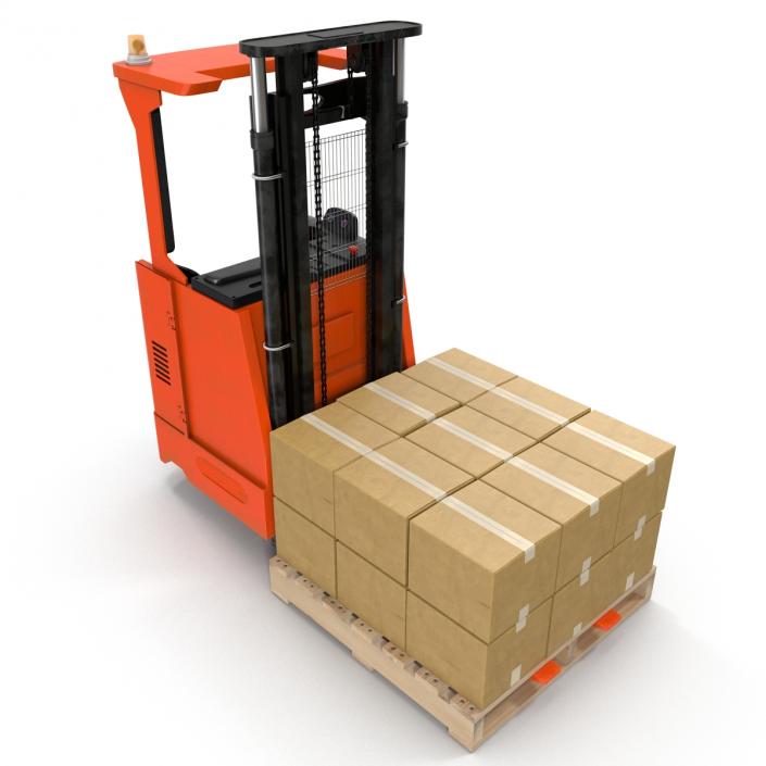 Rider Stacker Red and Pallet 3D Models Set 3D