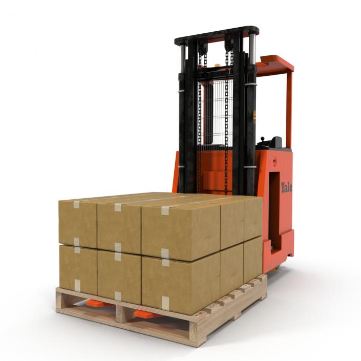 Rider Stacker Red and Pallet 3D Models Set 3D