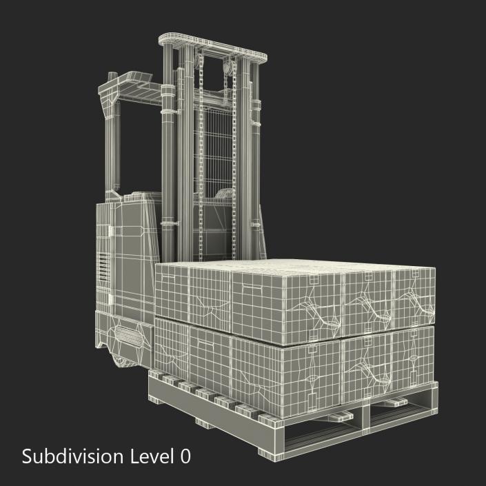 Rider Stacker Red and Pallet 3D Models Set 3D