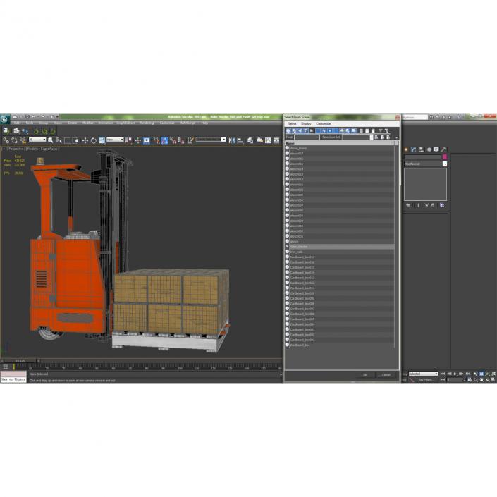 Rider Stacker Red and Pallet 3D Models Set 3D