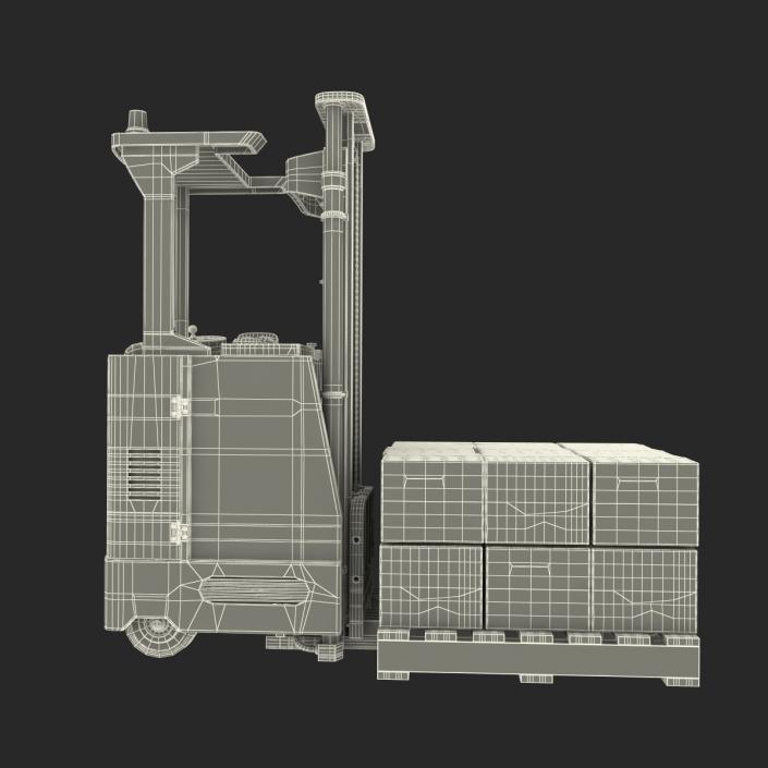 Rider Stacker Red and Pallet 3D Models Set 3D