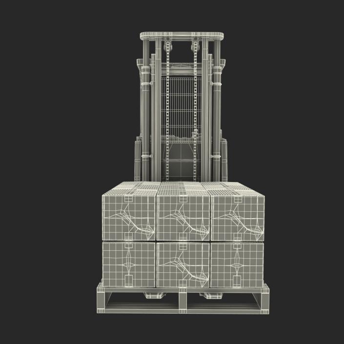 Rider Stacker Red and Pallet 3D Models Set 3D