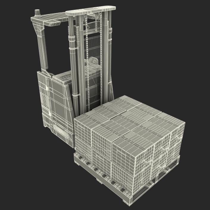 Rider Stacker Red and Pallet 3D Models Set 3D