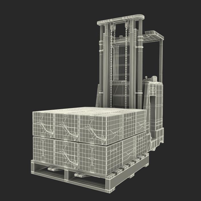 Rider Stacker Red and Pallet 3D Models Set 3D