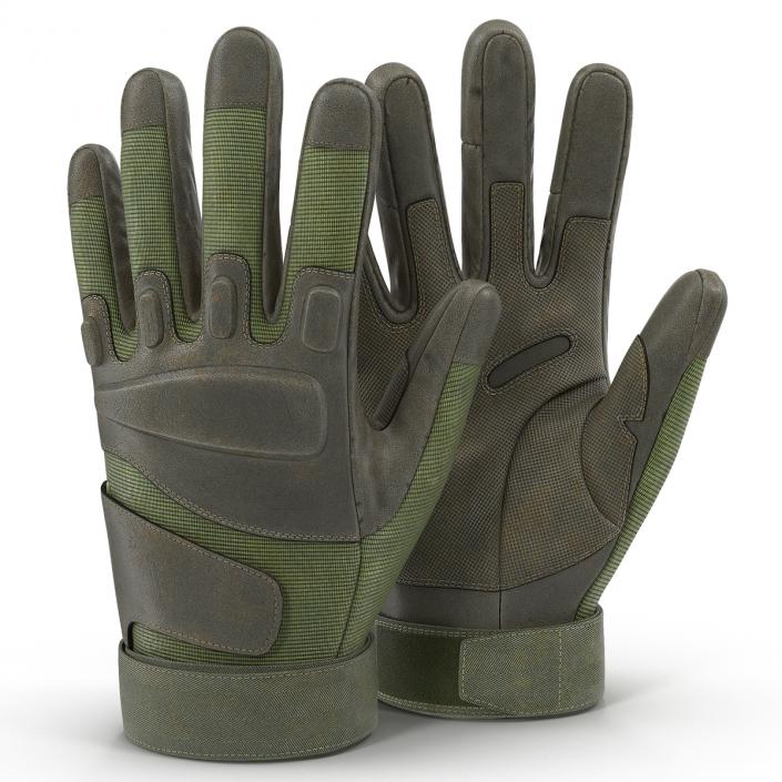 3D US Soldier Gloves Green model