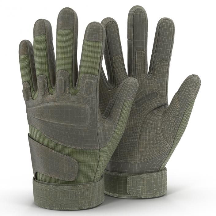 3D US Soldier Gloves Green model